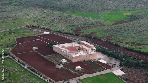 Aerial 4K videos of Syriac Mor Gabriel Monastery in Mardin Midyat  photo