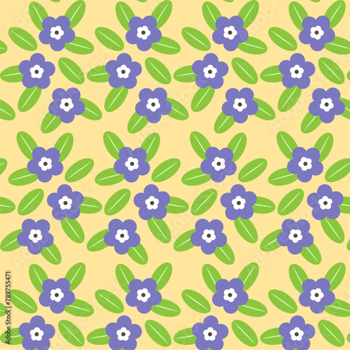 Art & Illustration periwinkle flower pattern.