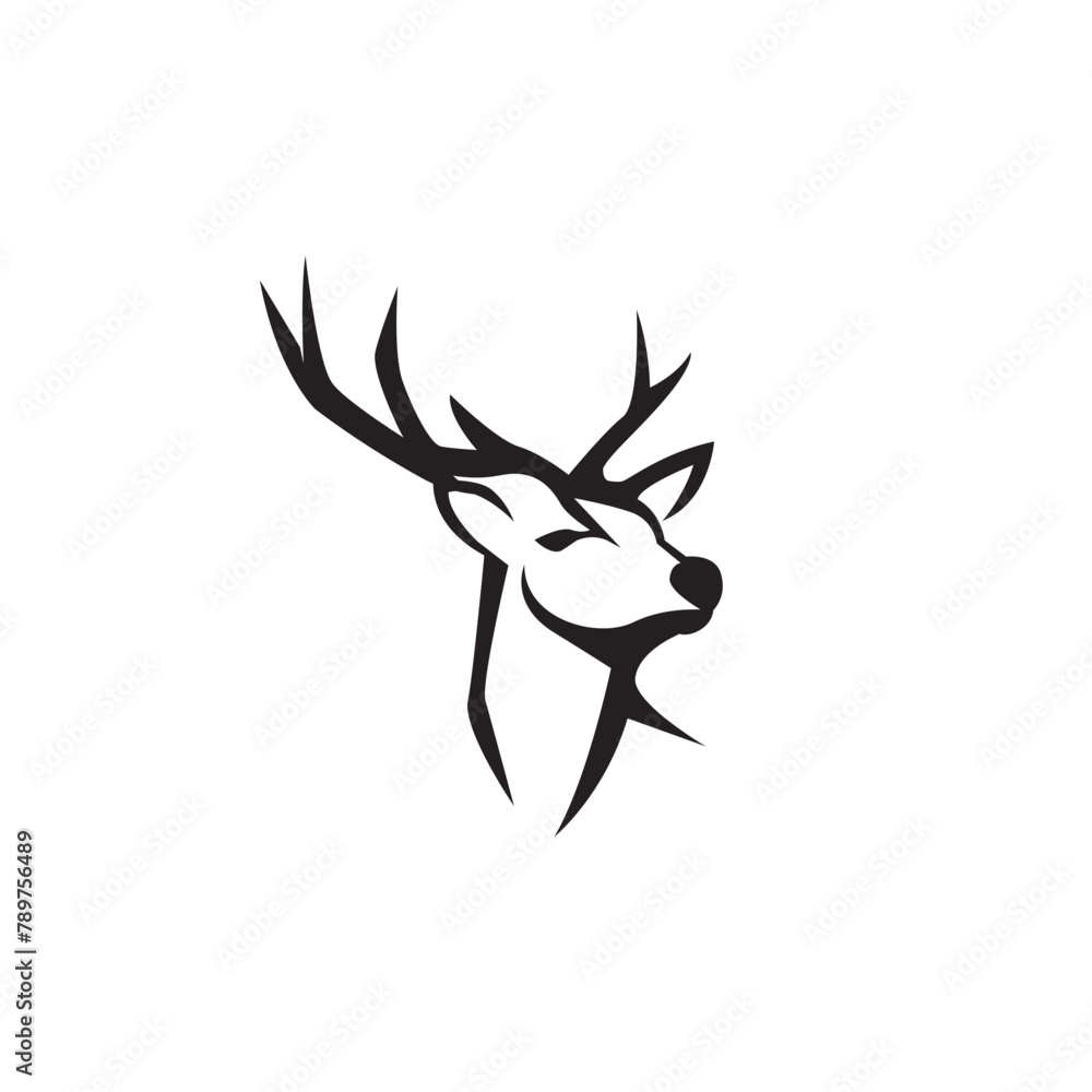 Moose Deer art brush vector logo design