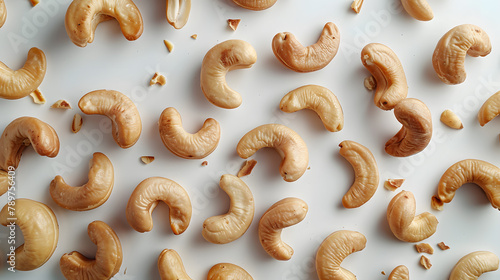 Cashews, a popular ingredient in many cuisines, sit on a white surface