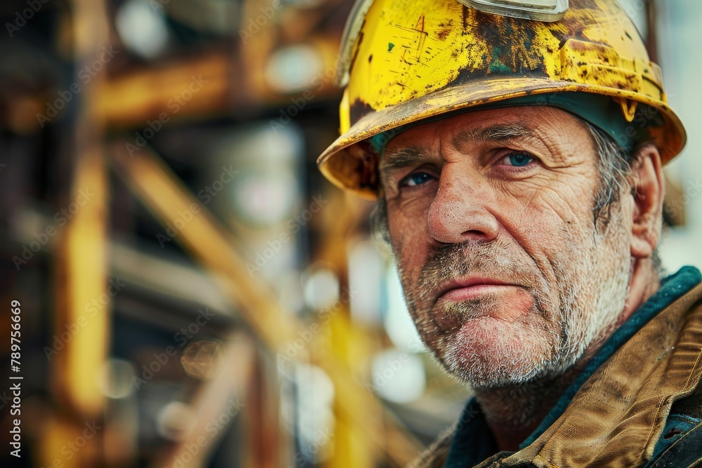 portrait of a worker at oil and gas refinery portrait of a worker at oil and gas refinery