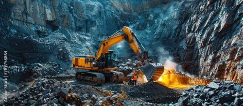 Industrious Miners Excavate Precious Metal from Earths Depths