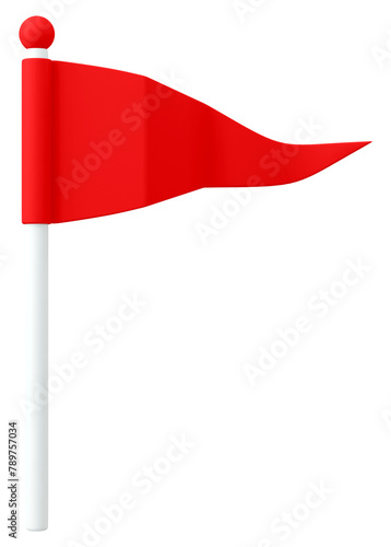Εκτύπωση καμβά Red flag png 3D sticker, transparent background