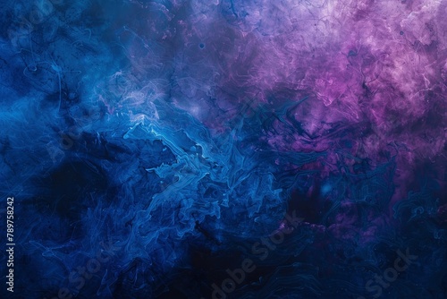 Vivid and richly textured abstract background featuring a cosmic blend of blue and purple shades  resembling a nebula or galaxy - generative ai