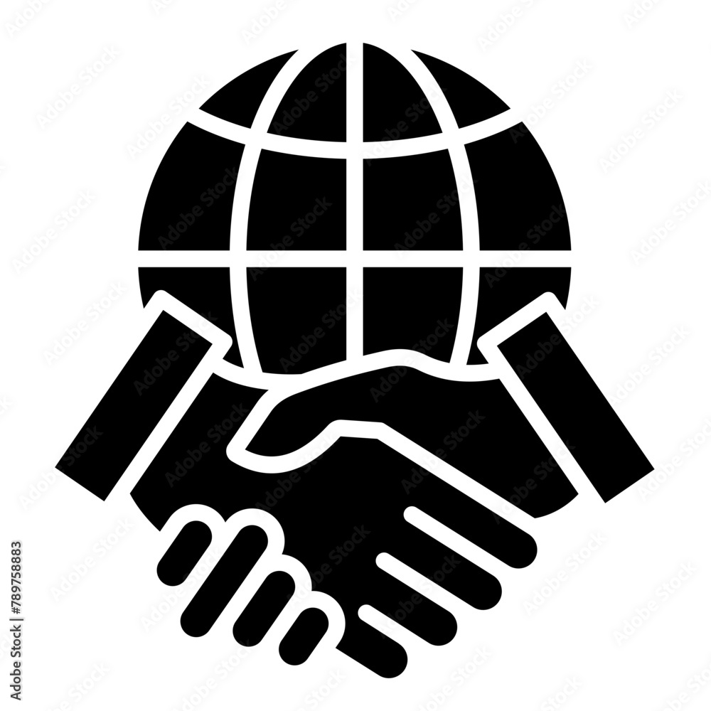 Handshake Across the Globe icon Handshake Across the Globe icon