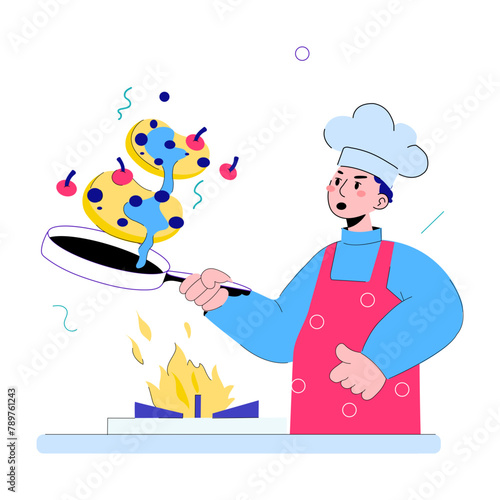 Ready to use doodle mini illustration of cooking 