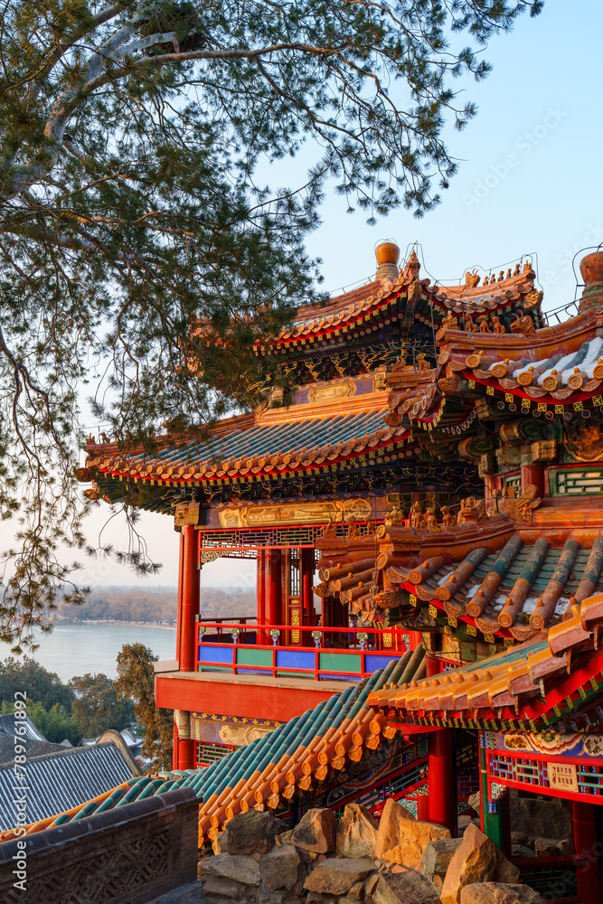 Overlooking Kunming Lake in Summer Palace, Beijing Overlooking Kunming Lake in Summer Palace, Beijing