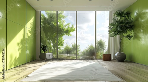 Minimalist Green Wardrobe in Modern Bedroom Interior Design