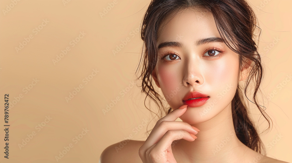 a photo beauty glowing face woman for product skincare a photo beauty glowing face woman for product skincare