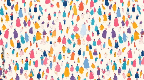 Tiny Cute Painted Figures Pattern Texture Wallpaper Background