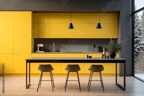 Bold Yellow Kitchen with Modern Design