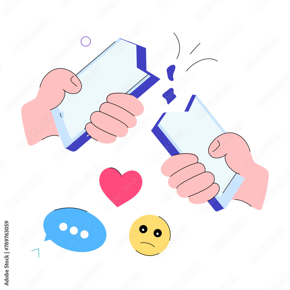 A doodle mini illustration of communication error A doodle mini illustration of communication error