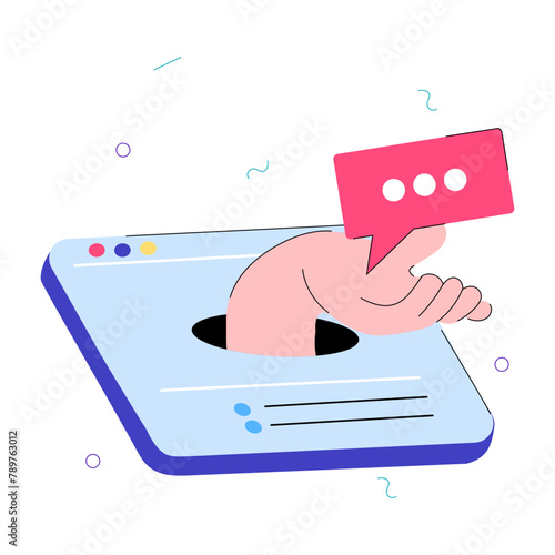 Get a glimpse of web messaging doodle mini illustration 