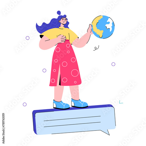 Grab this mini doodle illustration of global communication 