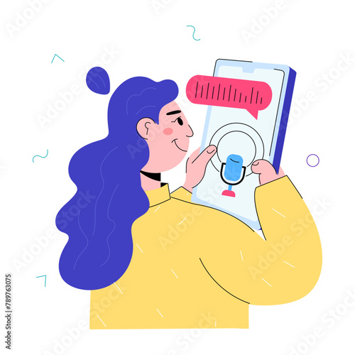 Download doodle mini illustration of voice message 