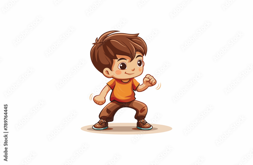 Cute boy Mascot Logo Style Cute boy Mascot Logo Style