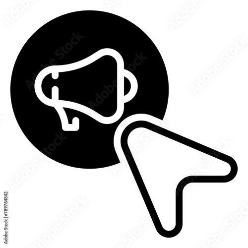 Click Through Rate icon, glyph icon style