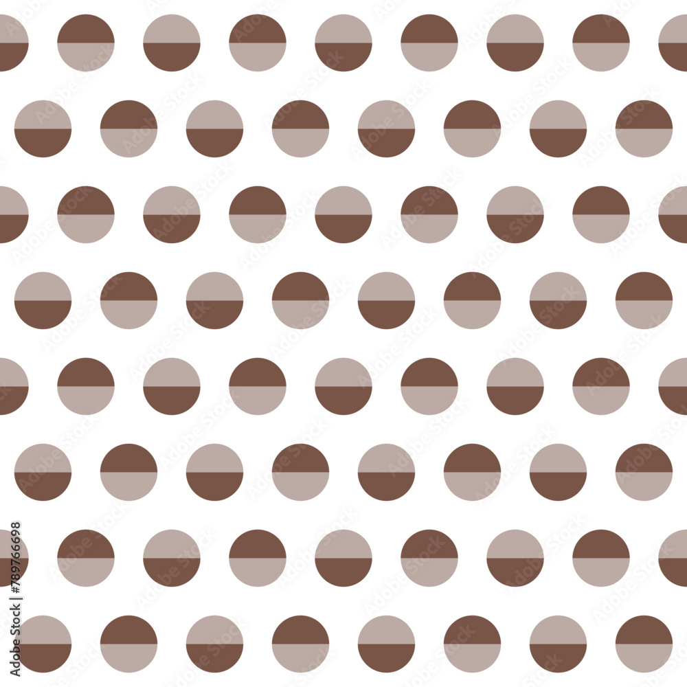 Fototapeta premium Brown shade circle pattern. Circle vector seamless pattern. Decorative element, wrapping paper, wall tiles, floor tiles, bathroom tiles.