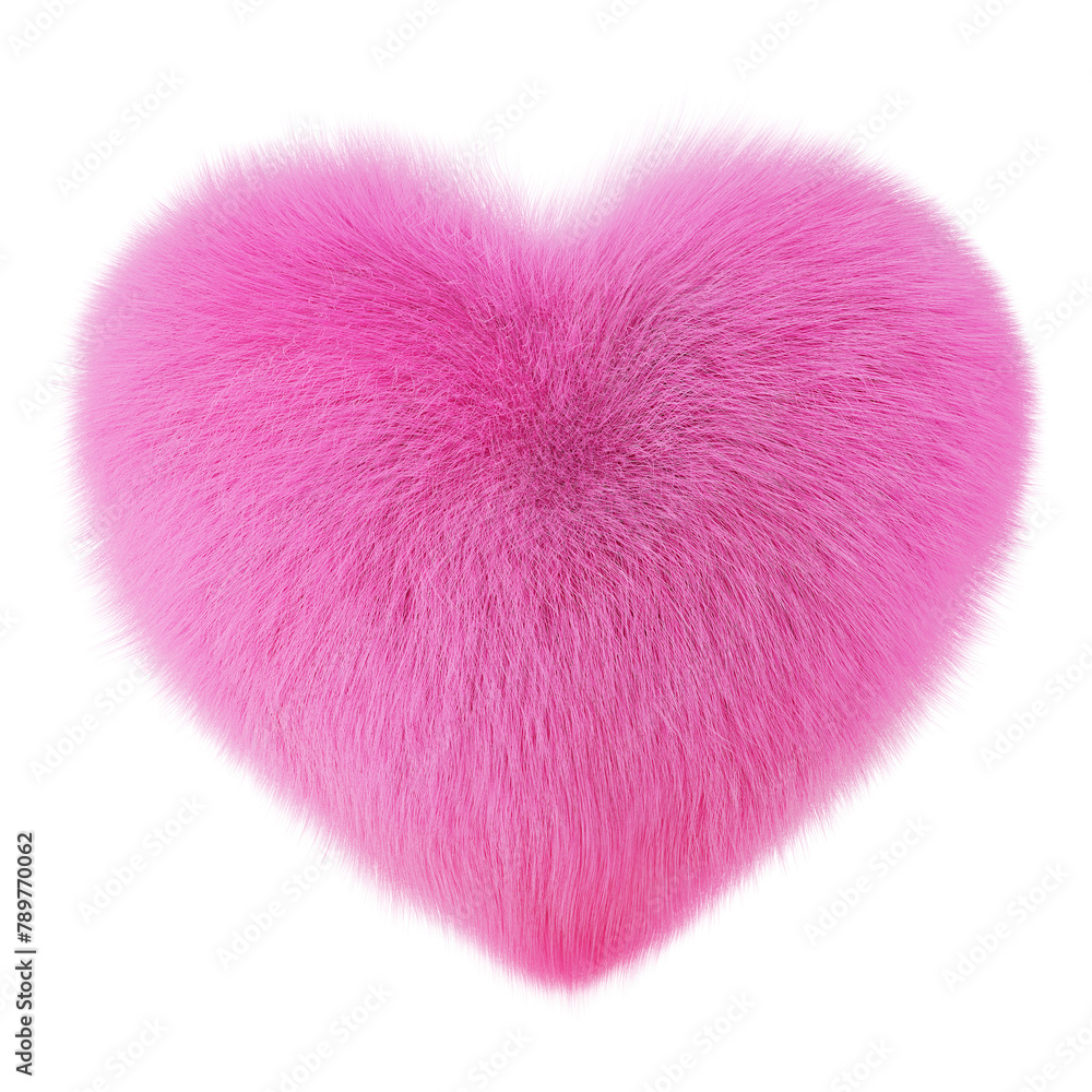 Furry pink heart png sticker, 3D Valentine's graphic, transparent background Furry pink heart png sticker, 3D Valentine's graphic, transparent background