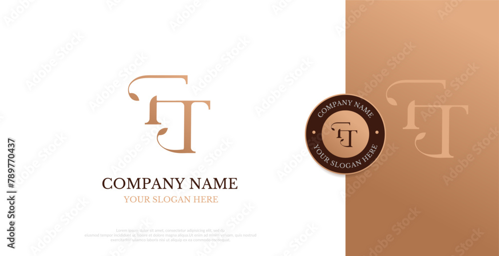 Initial FT Logo Design Vector 