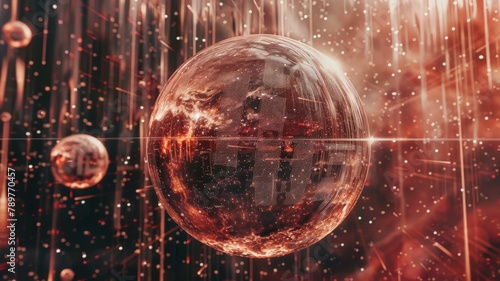A beautiful abstract background of a space globe ball with a science fiction effect 