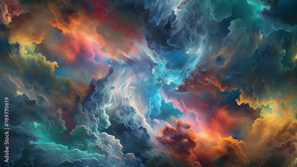 color photo of a breathtaking sky filled with majestic clouds, their voluminous presence and dynamic shapes adding depth and drama to the vast expanse above, color photo of a breathtaking sky filled with majestic clouds, their voluminous presence and dynamic shapes adding depth and drama to the vast expanse above,
