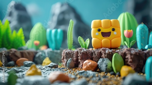 Cute 3D Blender of Colorful Clay Ore Samples Analyzed by Geologists for Economic Viability photo