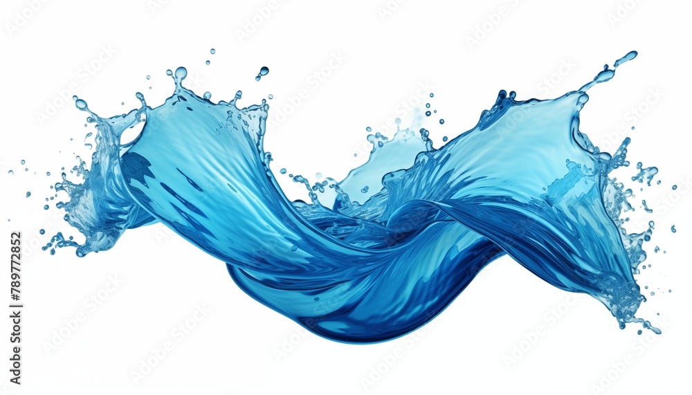 blue water splash isolated on white blue water splash isolated on white