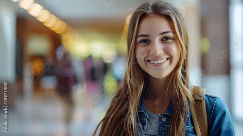 Wallpaper Mural Portrait of a smiling female college student looking at the camera. Torontodigital.ca