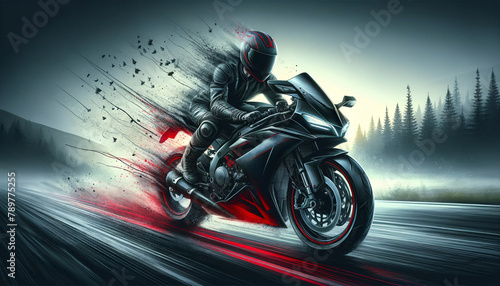 motorcycle in motion