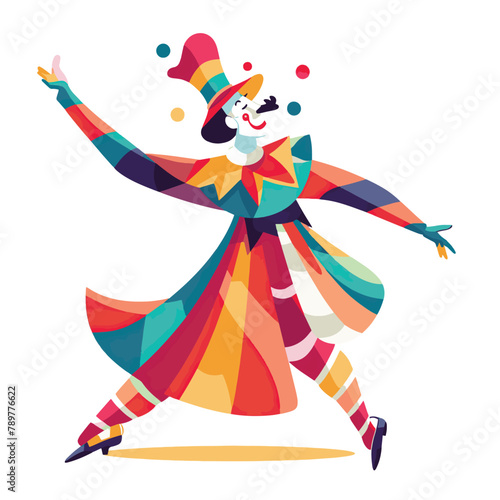 Entertaining Jester Minimalist Cartoon Vector Design