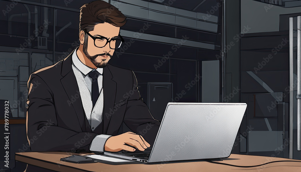 businessman working on laptop computer businessman working on laptop computer