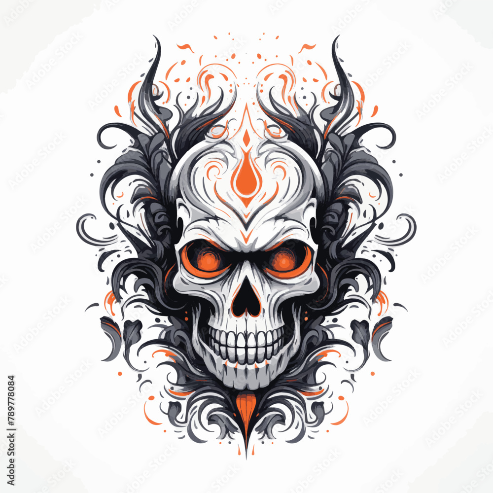 Elegant Skull Minimalist Halloween Artwork Elegant Skull Minimalist Halloween Artwork