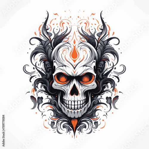 Elegant Skull Minimalist Halloween Artwork