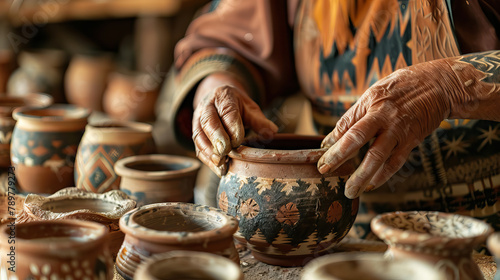 artistic heritage and craftsmanship of Native American peoples in traditional pottery.