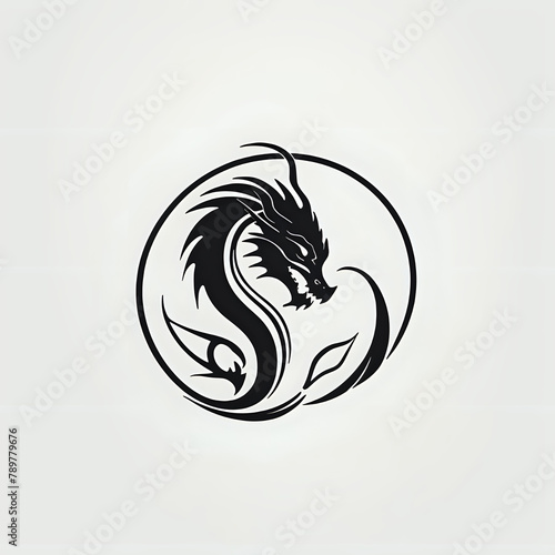 logo iconic dragon  circel logo dragon  chinese dragon tattoo  dragon tattoo design  dragon tattoo style  logo a dragon  dragon head illustration  dragon head vector  symbol dragon  circel logo dragon