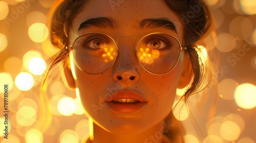 Avatar Emotions, Online Interaction, Psychological Connections, Exploring the emotions behind avatars in virtual worlds, showcasing their interactions, 3D render, Golden hour, Bokeh effect