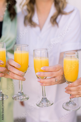 glasses of mimosas