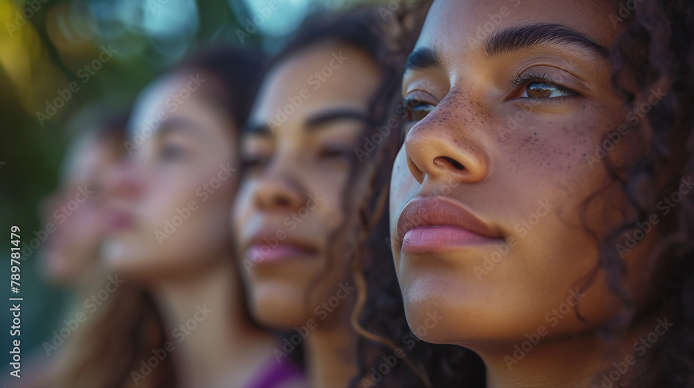 a group of friends immersed in a mindfulness and meditation retreat, finding serenity amidst nature, practicing yoga, and reflecting on inner peace. a group of friends immersed in a mindfulness and meditation retreat, finding serenity amidst nature, practicing yoga, and reflecting on inner peace.