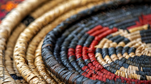 Native American Indian Basket Weaving Detail photo