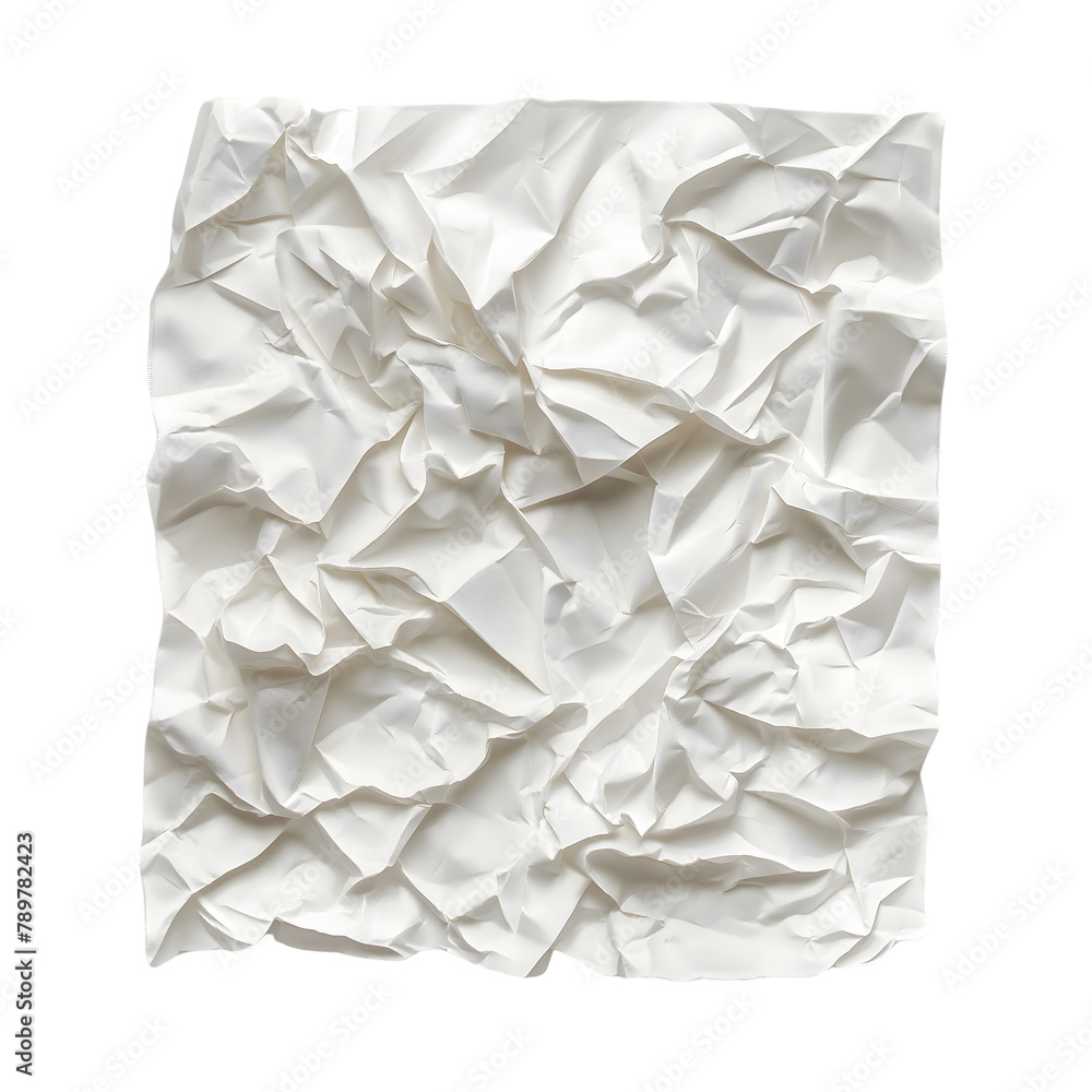 Obraz premium Crumpled paper texture isolated on transparent background Generative Ai.