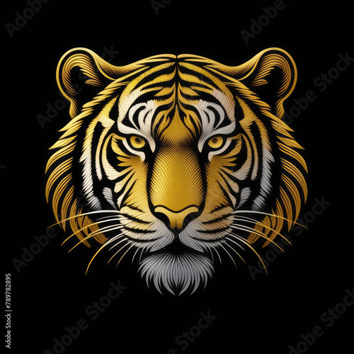 Tiger icon or tiger logo, tiger head mascot, illustration of an tiger, tiger head vector, lion head mascot, chinese tiger logo, Logo tiger, icon tiger, gold tiger