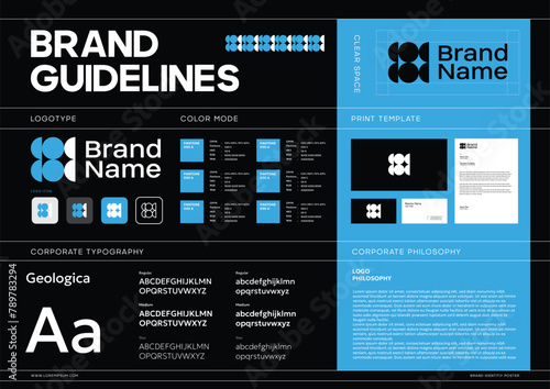 modern logo and brand guidelines poster template