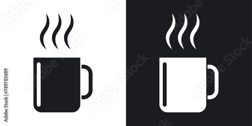 Coffee Mug Icon Set. Espresso cup vector symbol. photo