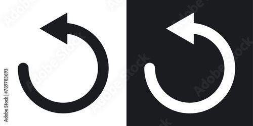 Back Arrow Icon Set. Return, reverse, and repeat action vector symbol. photo