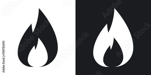 Fire Flame Icon Set. Heat and burn vector symbol.
