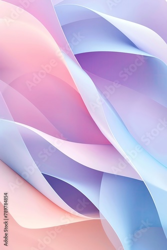 Minimalistic abstract background with soft, overlapping geometric shapes in pastel tones, perfect for a calm and modern aesthetic