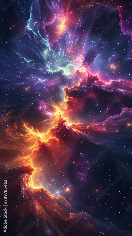 An abstract galaxy where gravity bends light and color, creating surreal landscapes in space An abstract galaxy where gravity bends light and color, creating surreal landscapes in space