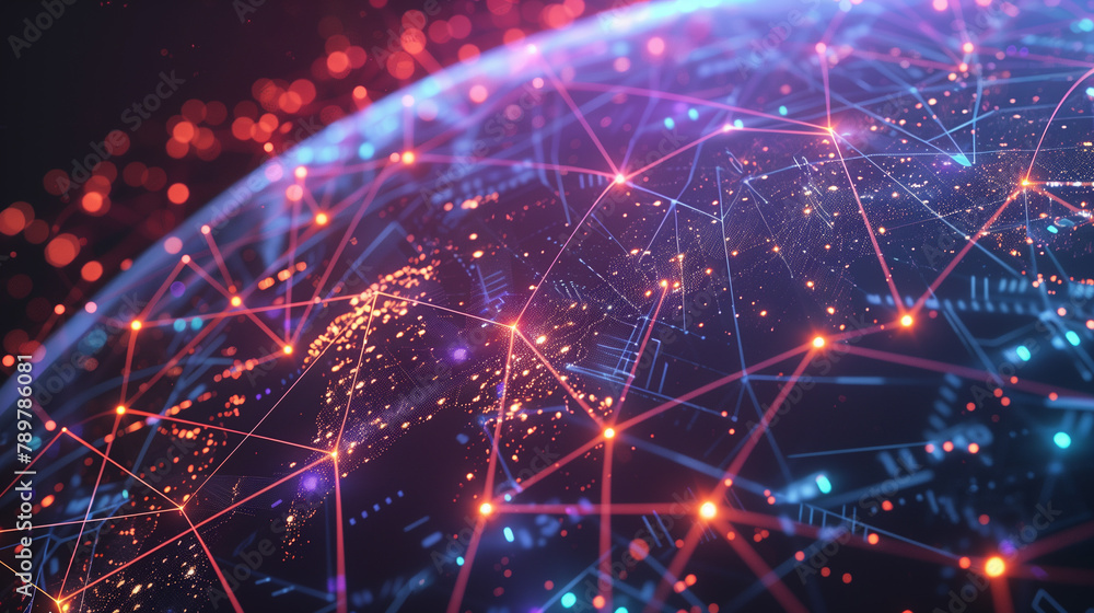 Obraz premium Global Network Connectivity Abstract Illustration