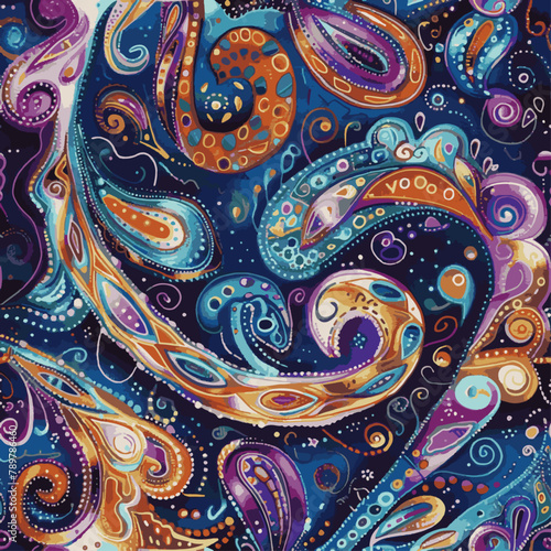 Vibrant paisley pattern